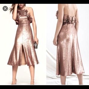 C/MEO collective rose gold sequin dress